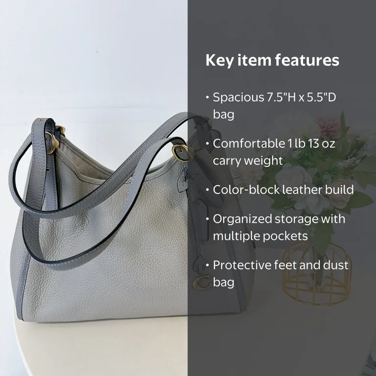 COACH Lori Color-Block Leather Handbag, Dove Grey, One Size