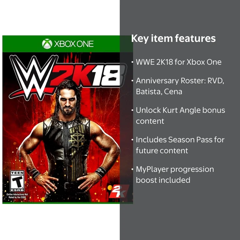 2K WWE 2K18 Wrestling Fight Game for Xbox One, 710425499463