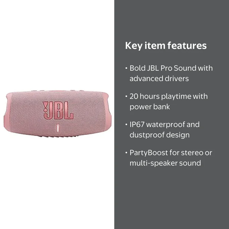JBL Charge 5 - Wireless Portable Bluetooth Speaker with Loud Bass