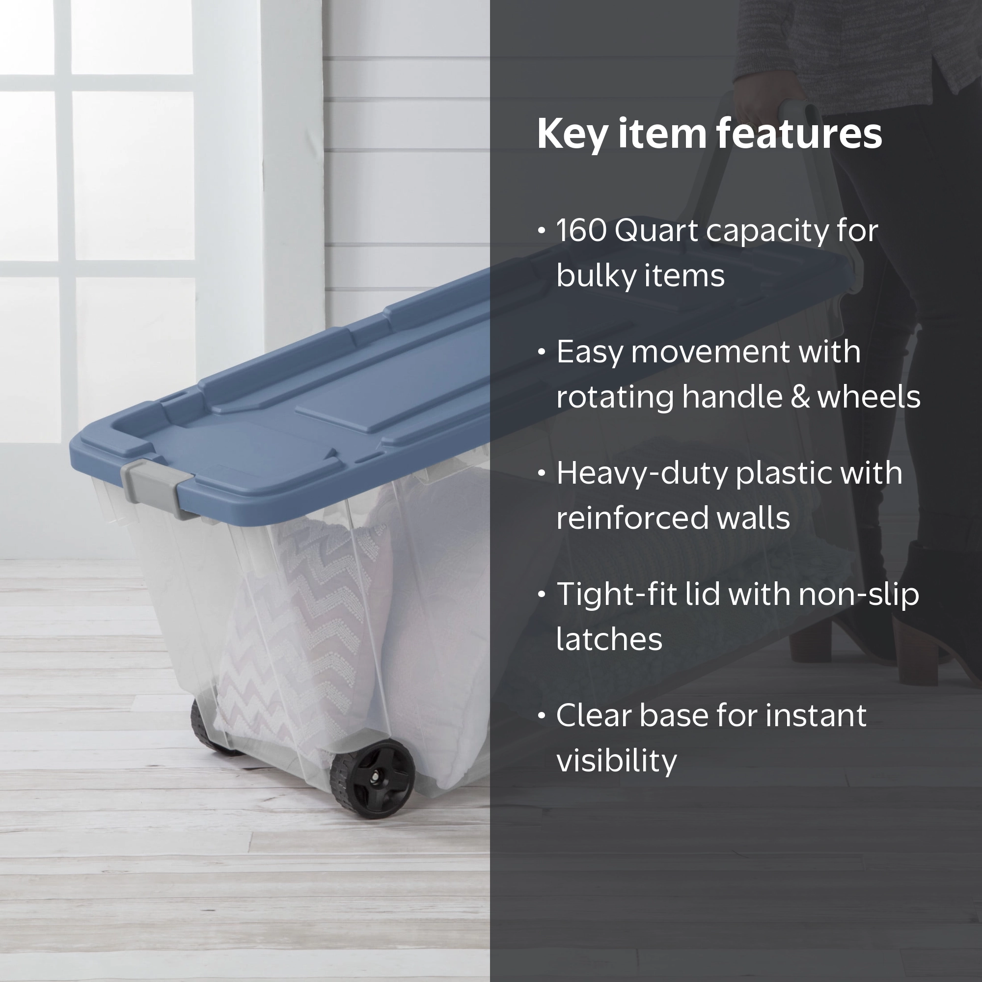sterilite totes on wheels with handle