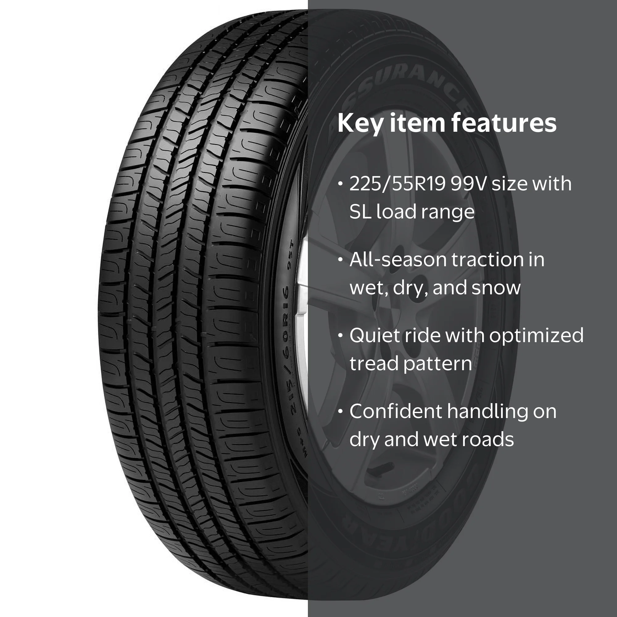 GoodYear タイヤ 225/55R19 Free Shipping! Goodyear Assurance All-Season Passenger Tire 225