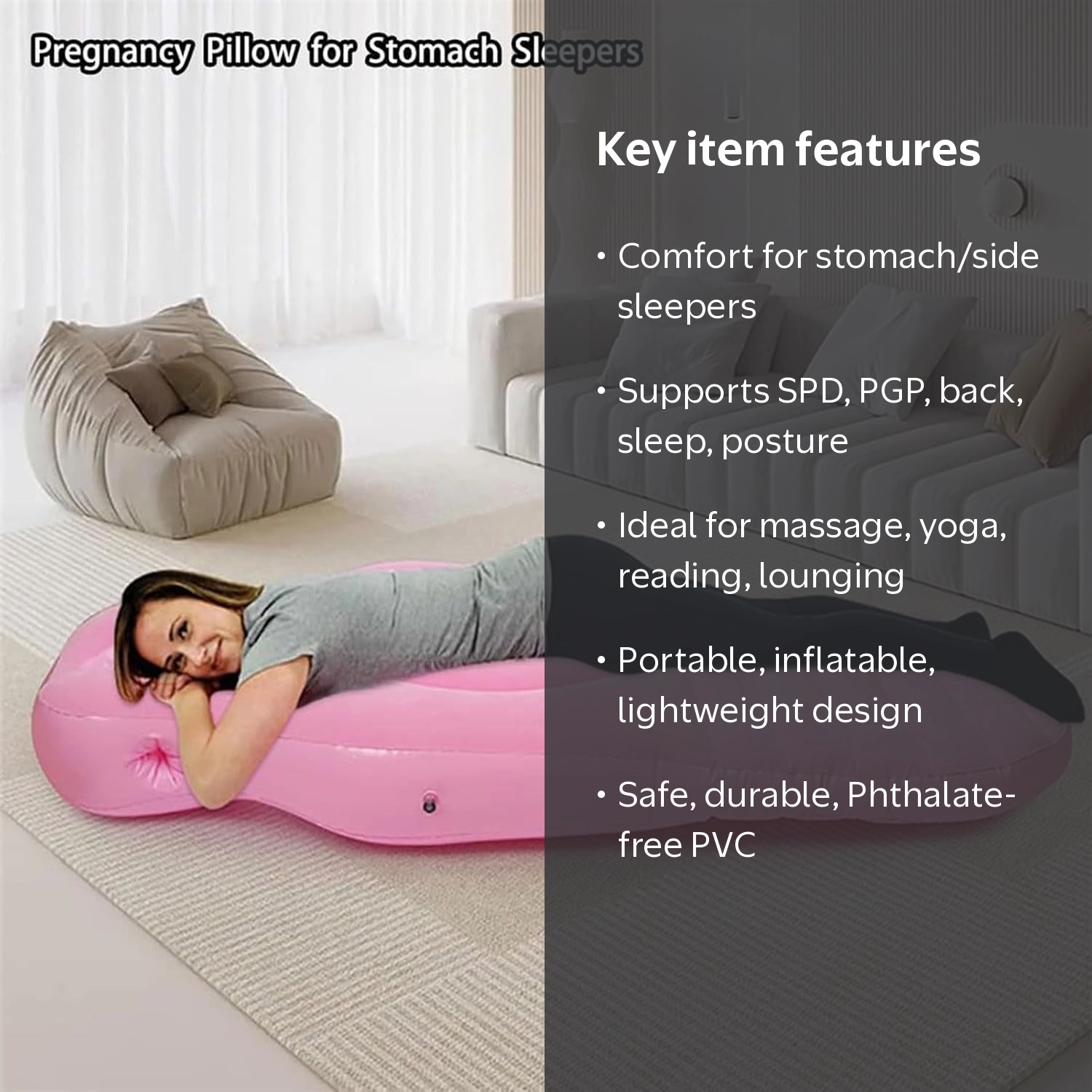 Tummynest Pregnancy Mattress, Tottlebee Pregnancy Pillow, Full