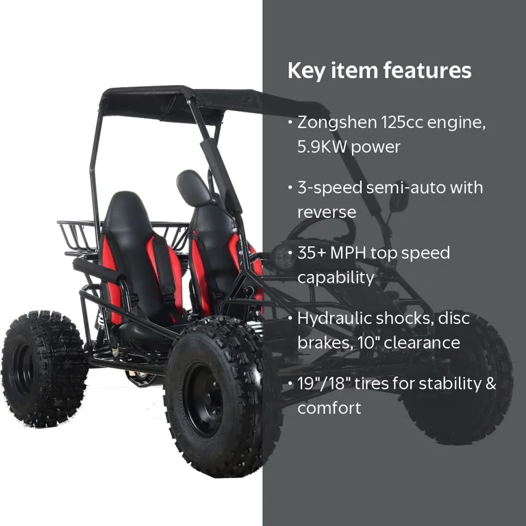X-Pro Rover 125cc Gas Go Kart with 3-Speed Semi-Automatic