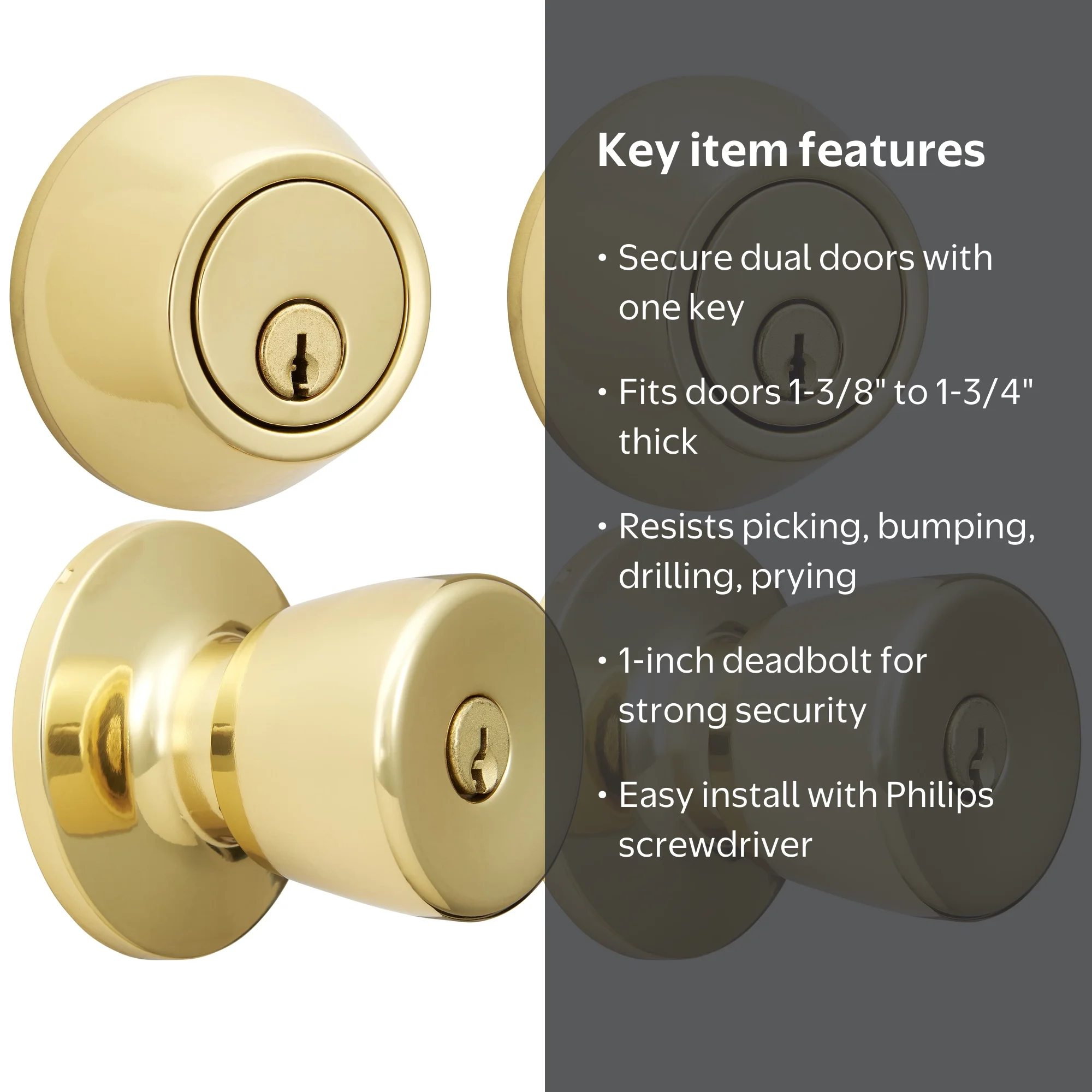 Free Shipping! Hyper Tough Keyed Entry Doorknob and Deadbolt Set