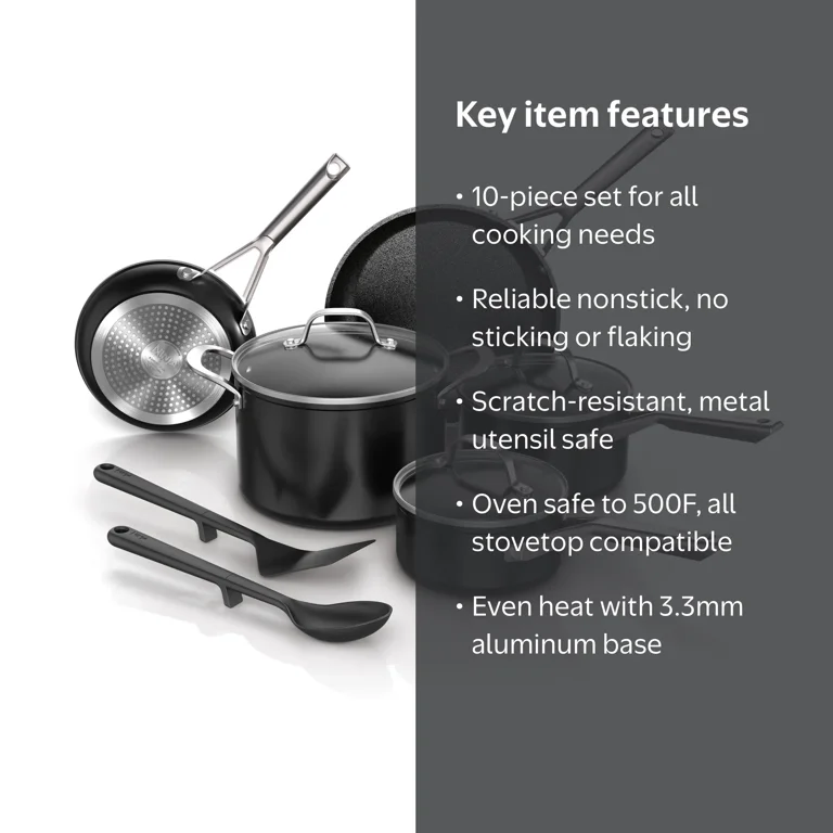 Ninja NeverStick Essential 10-Piece Cookware Set, C19010 - Walmart.com