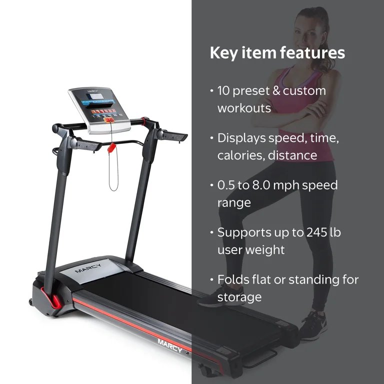 Marcy Electric Foldable Workout Treadmill With LCD Display