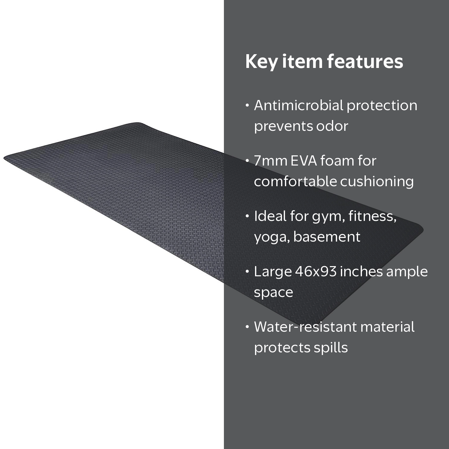 CAP 7mm Antimicrobial EVA Foam Exercise Mat, Lightweight, Water