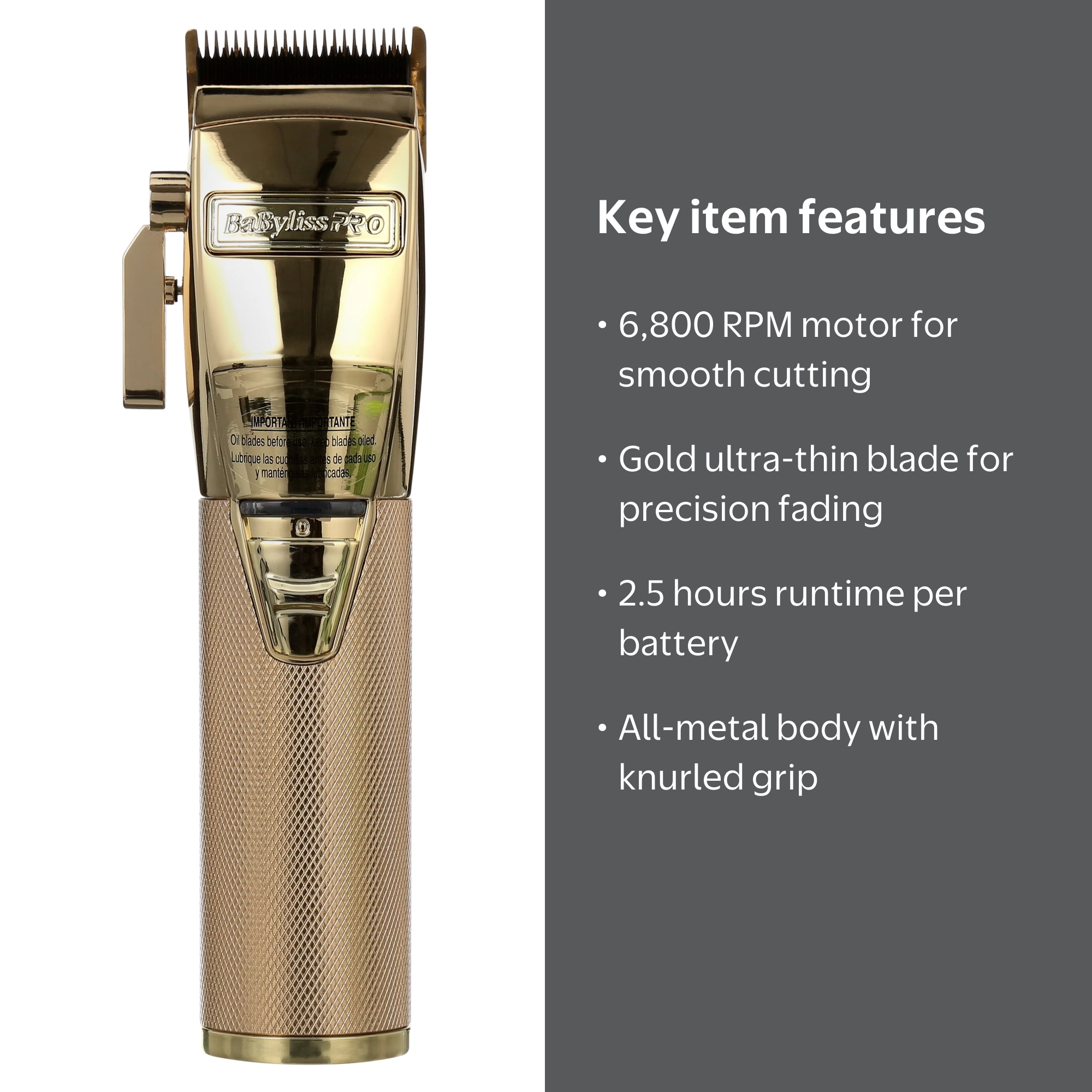 BabylissPRO GoldFX FXONE Zero-Gap Adjustable with Dual Ball
