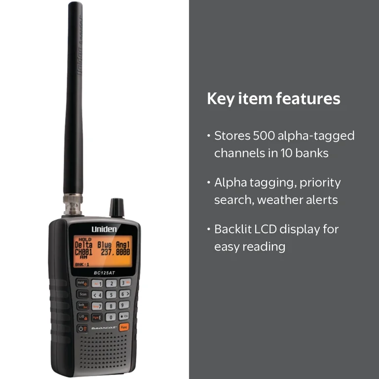 Uniden, Handheld Scanner, 500 Alpha Tagged Channels - Walmart.com