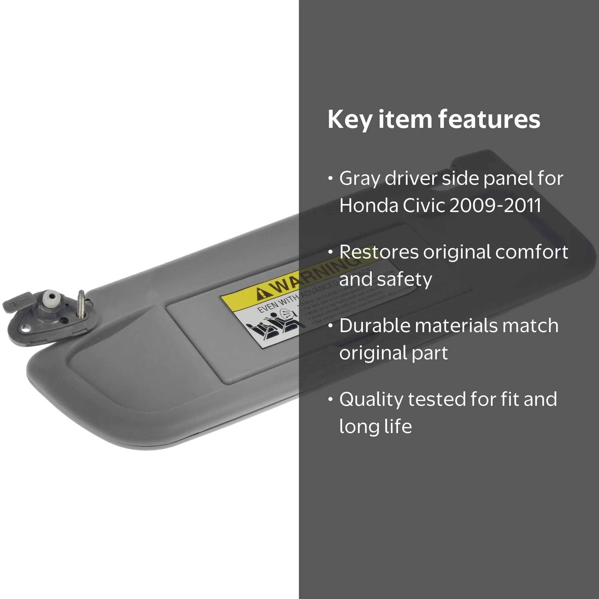 Dorman 74439 Driver Side Sun Visor Panel for Specific Honda Models
