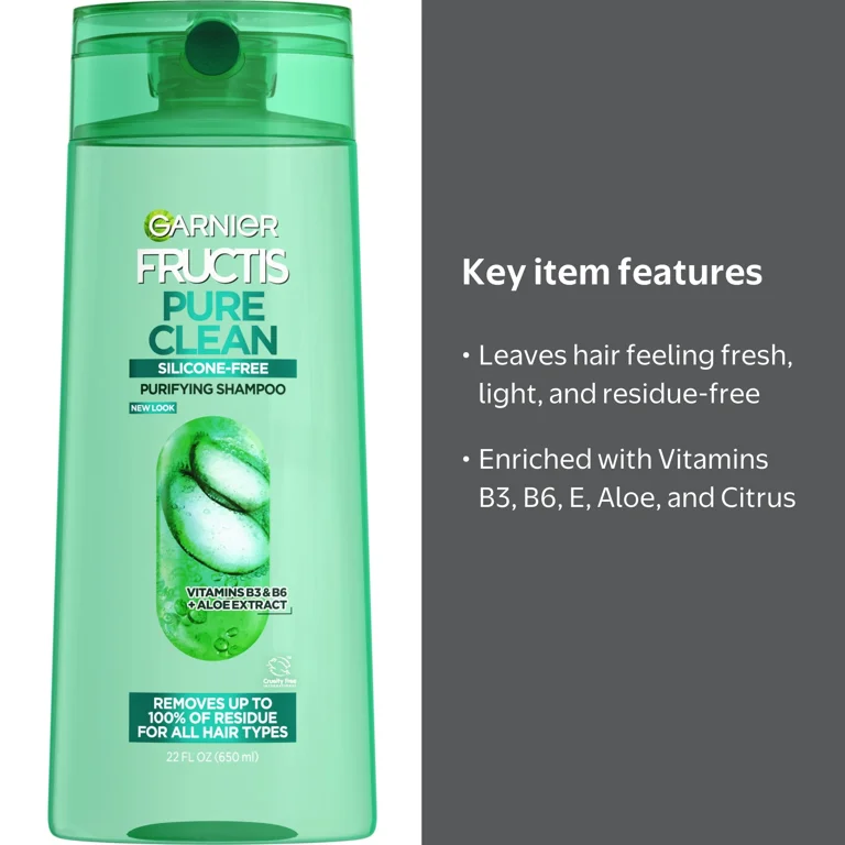 Garnier, Shampoo, Purifying with Vitamins B3 and B6, 22 fl oz