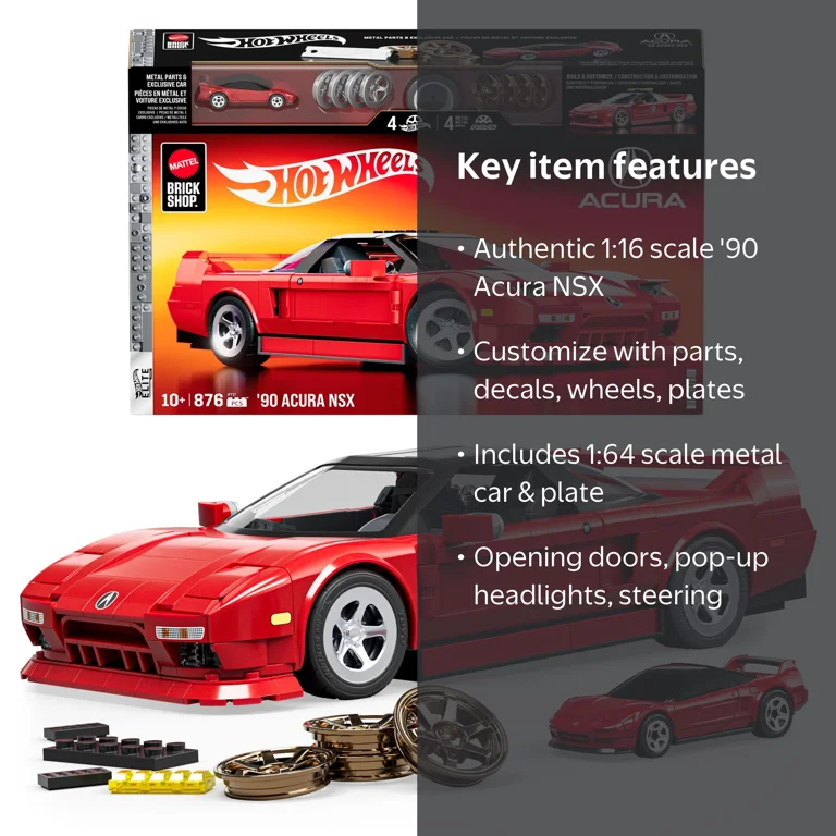Mattel Brick Shop Hot Wheels '90 Acura NSX Building Toy (876