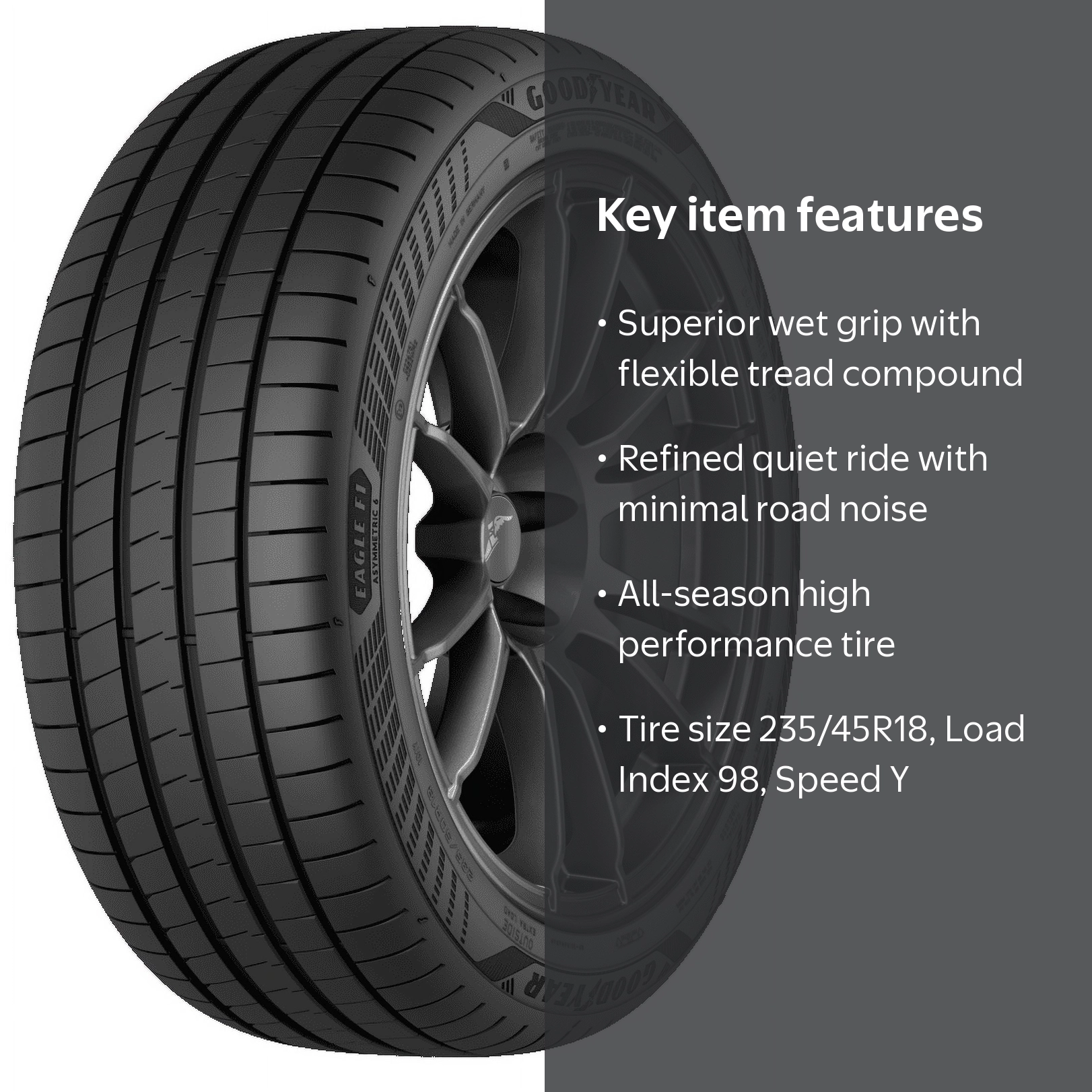 Goodyear Eagle F1 Asymmetric 6 235/45R18 98Y All- Season Tire