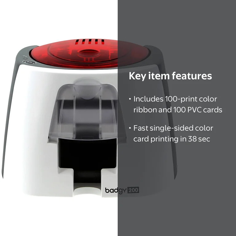 Evolis Badgy200 Professional Color Card Print Machine, Single