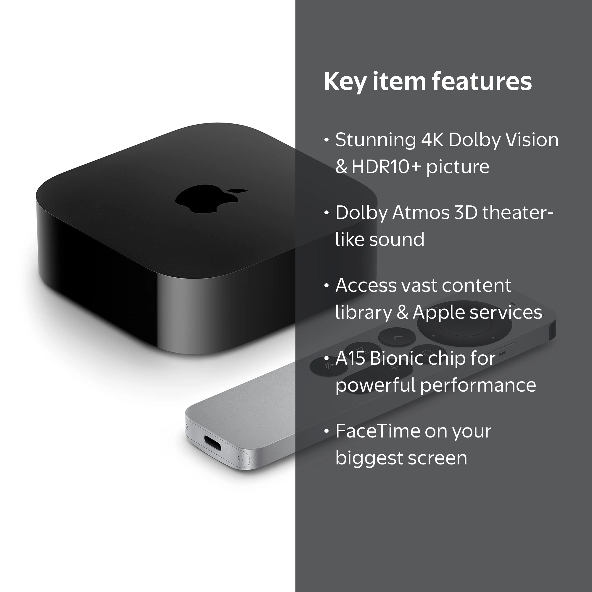 Apple TV 4K MN873LL/A 64GB 3rd gen 2022 Wi-Fi - Walmart.com
