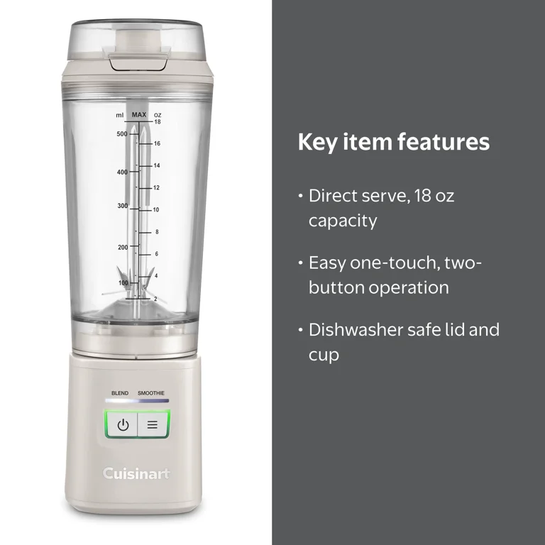 Cuisinart, Personal Portable Blender, 18 oz, Cordless with USB Cuisinart, Personal Portable Blender, 18 oz, Cordless with USB