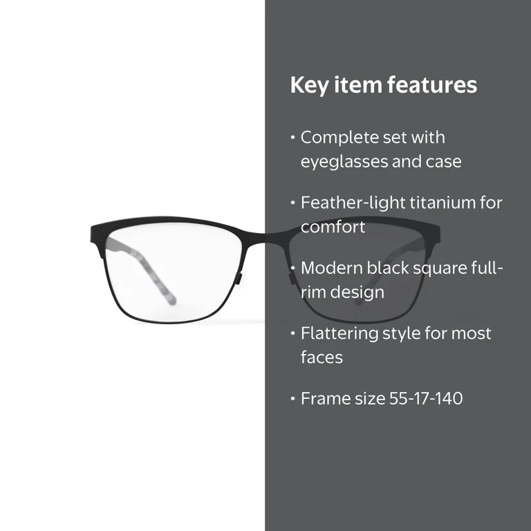Walmart Women's MV018 Alexandra Square Prescription Eyeglasses
