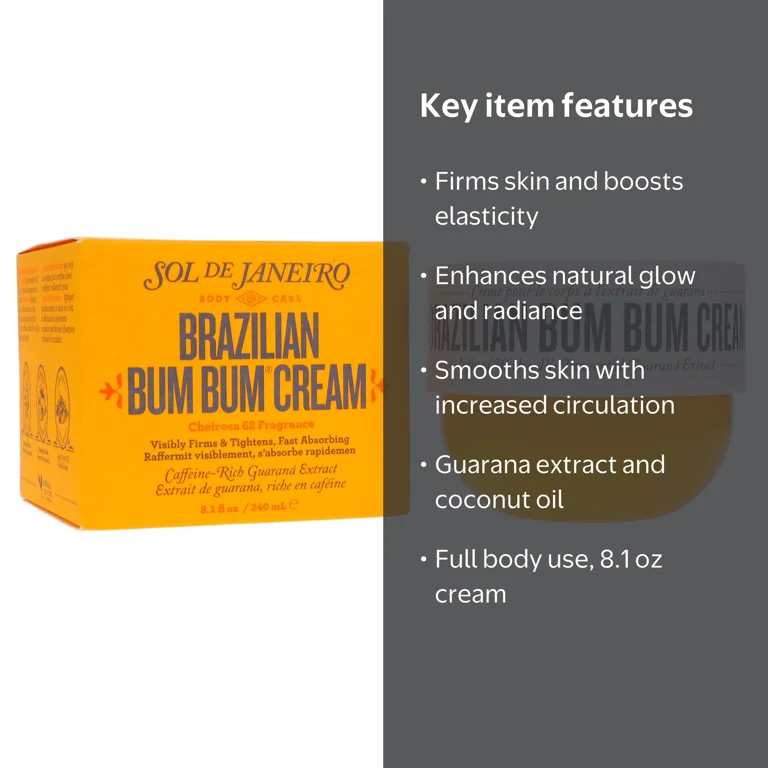 Sol de Janeiro, Brazilian Bum Bum Cream, 8.1 oz, Firming and Glow