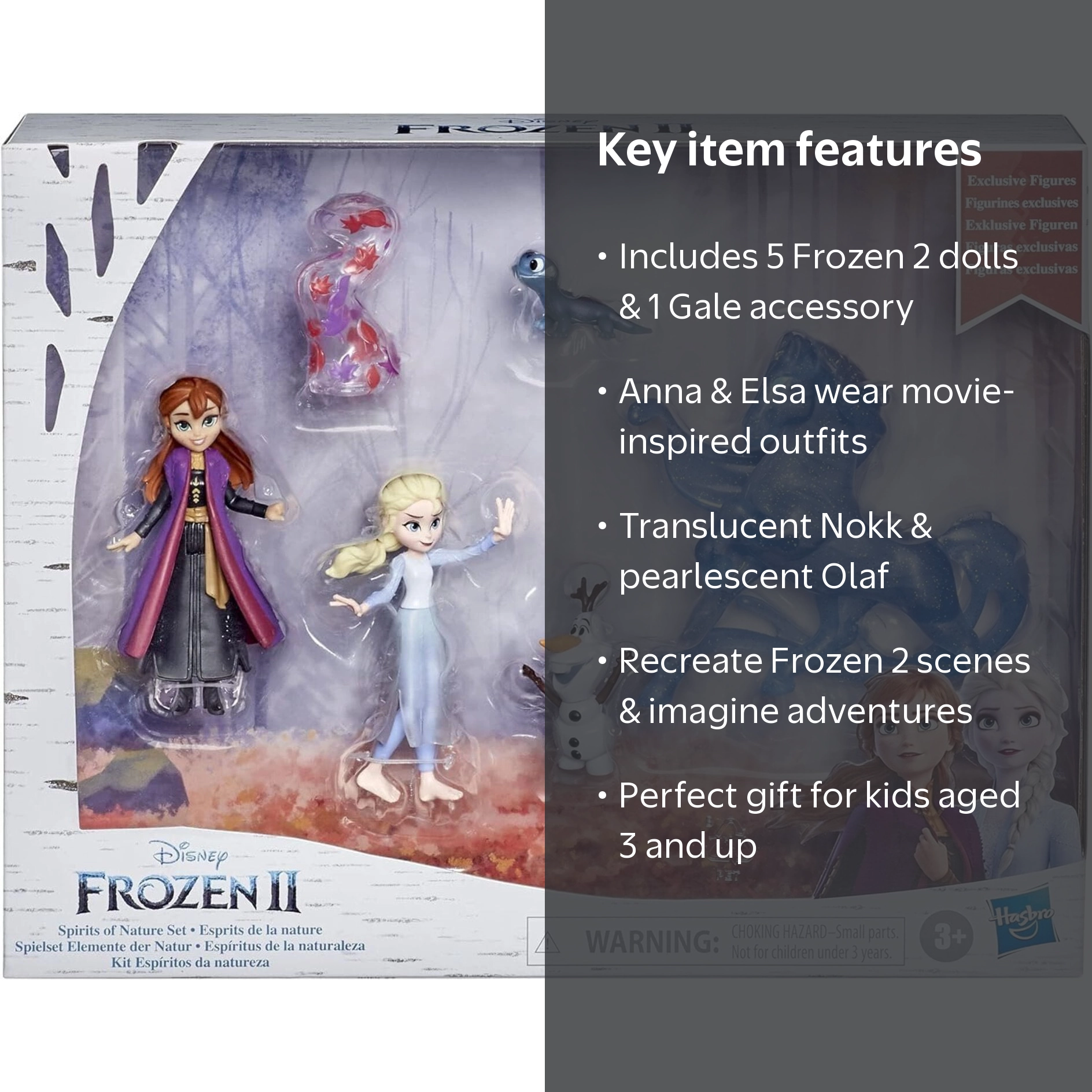 Disney's Frozen 2 Spirits of Nature Set, Includes 5 Dolls, 2 Capes