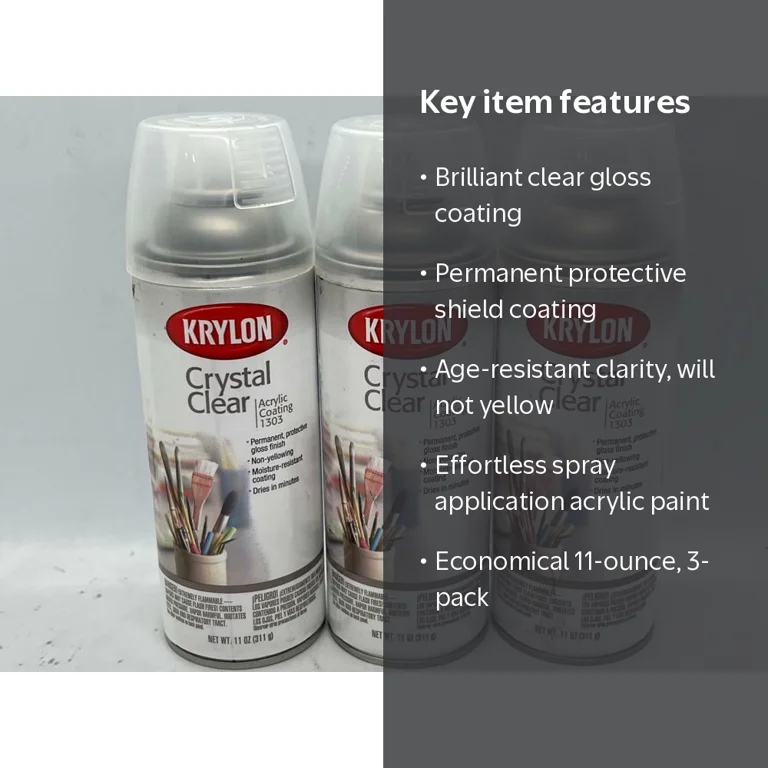 Free Shipping! Krylon K01303007 Acrylic Spray Paint Crystal Clear