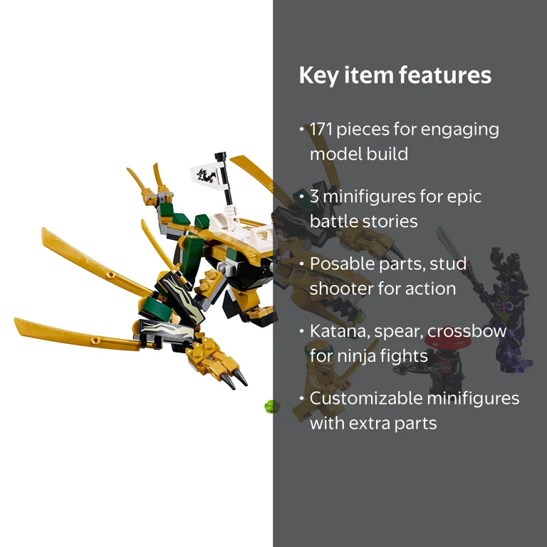 LEGO, Ninjago The Golden Dragon Building Set, 70666, 171 Pieces