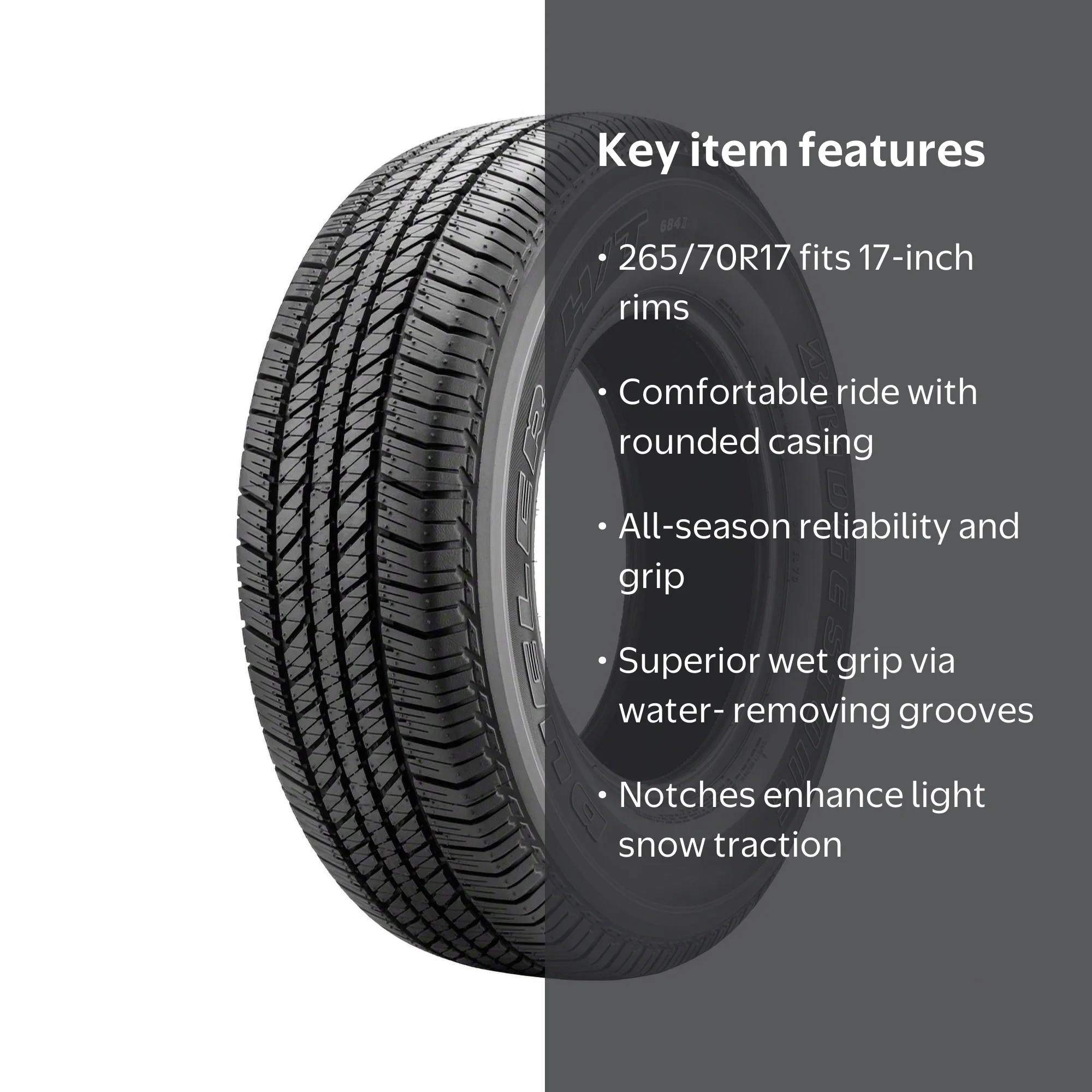 Bridgestone Dueler H/T 684 II All-Season Tire, 265/70R17 113 S