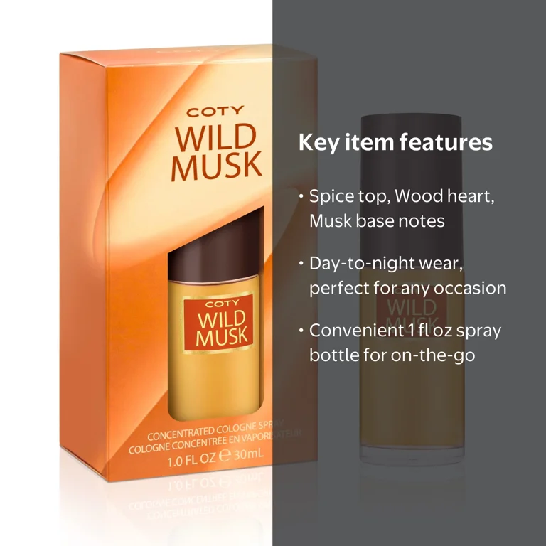 Wild Musk, Cologne Spray, 1 fl oz, Musky Fragrance - Walmart.com