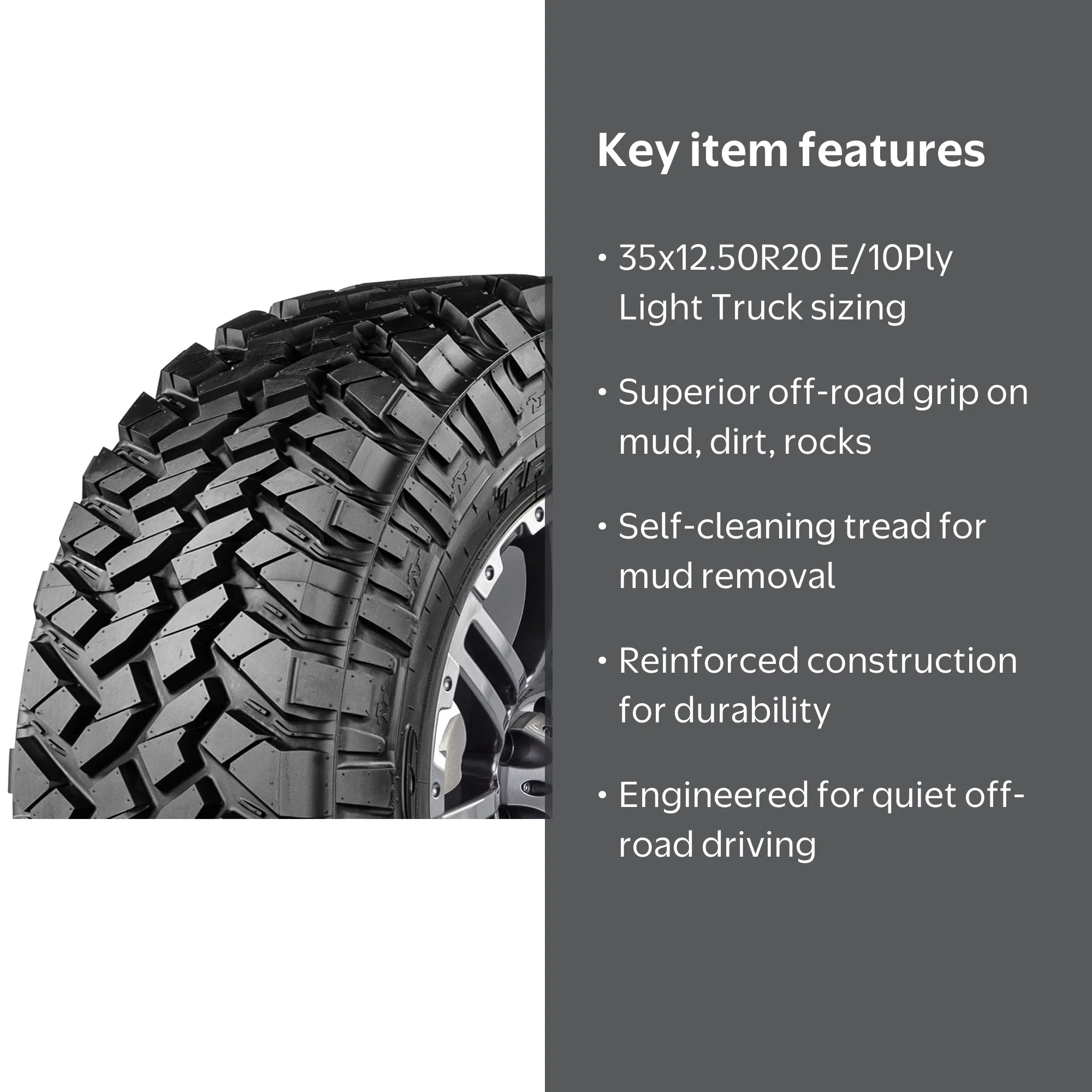 Nitto Trail Grappler M/T LT 35X12.50R20 Load E 10 Ply MT Mud Tire