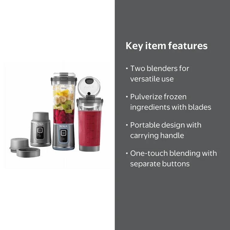 Ninja, Blast Personal Blender, 2-pack, Rechargeable, on the go