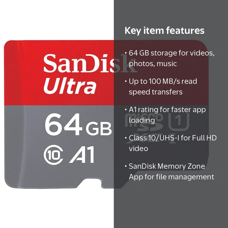 Sandisk SDSQUAR-064G-GN6MA Ultra Microsdxc 64gb Uhs-i Card