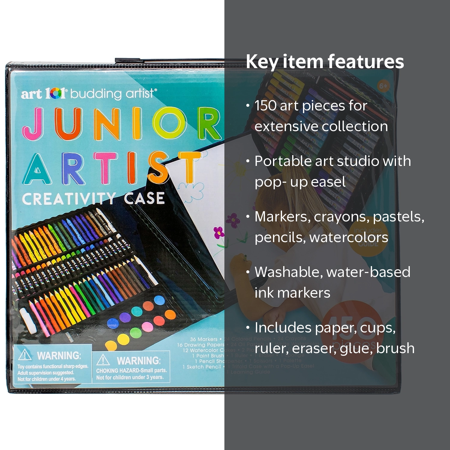 Art 101 Kids Artist Travel Supply Sketch Kit, Multifunctional