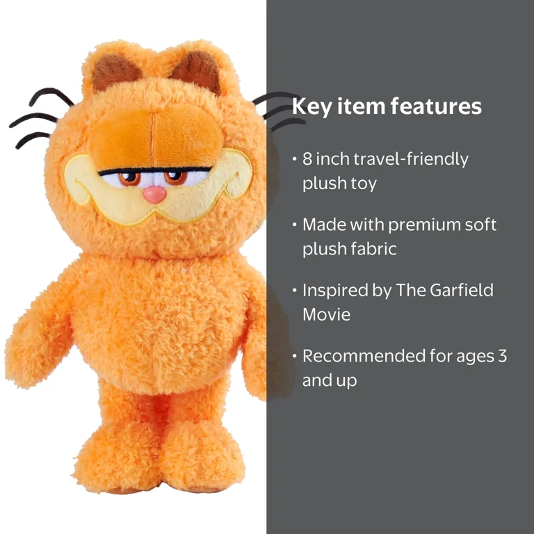 Goliath The Garfield Movie- Animagic 8'' Plush, Soft Cuddly Toy
