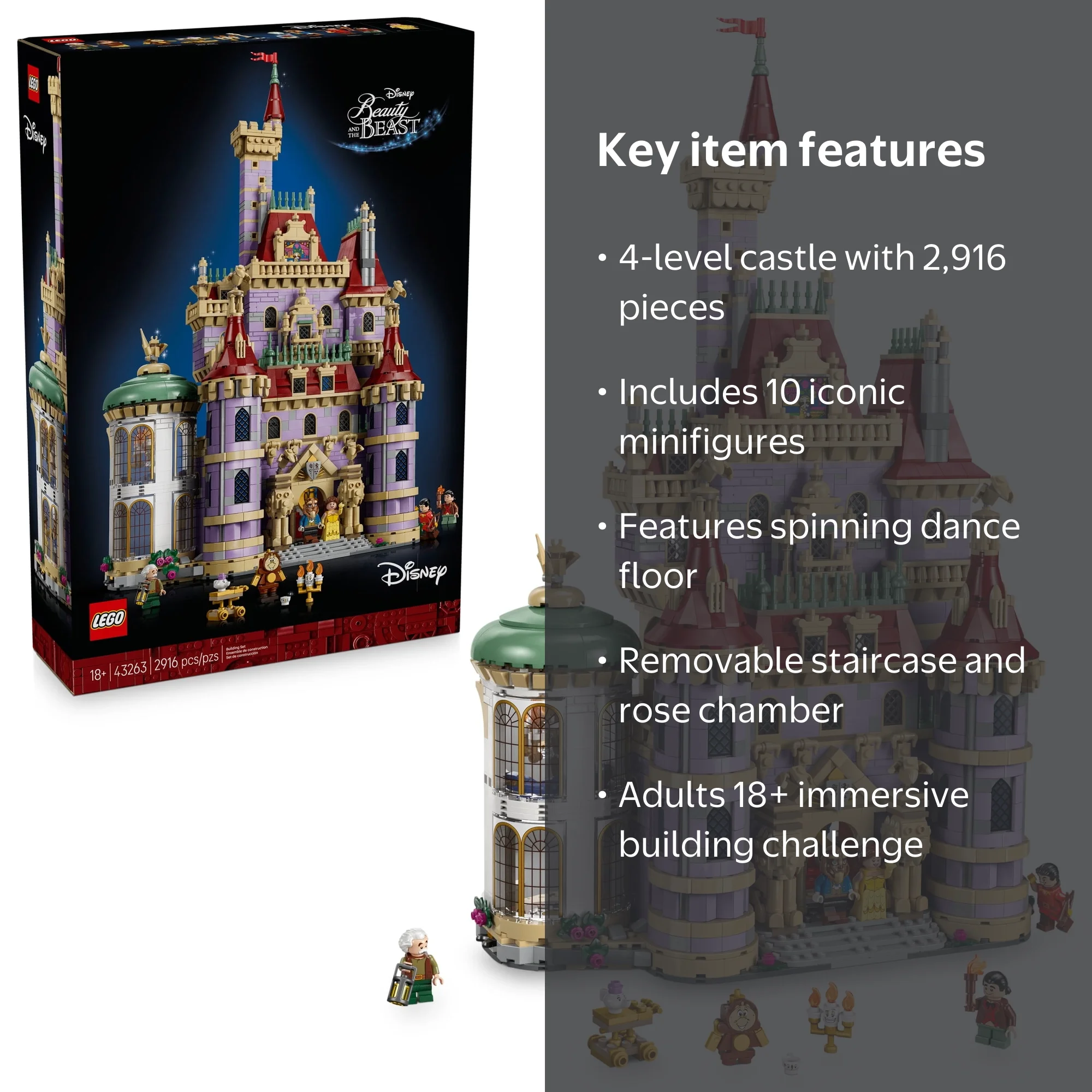 LEGO, Disney Princess, Beauty and The Beast Castle, 2916 Pieces