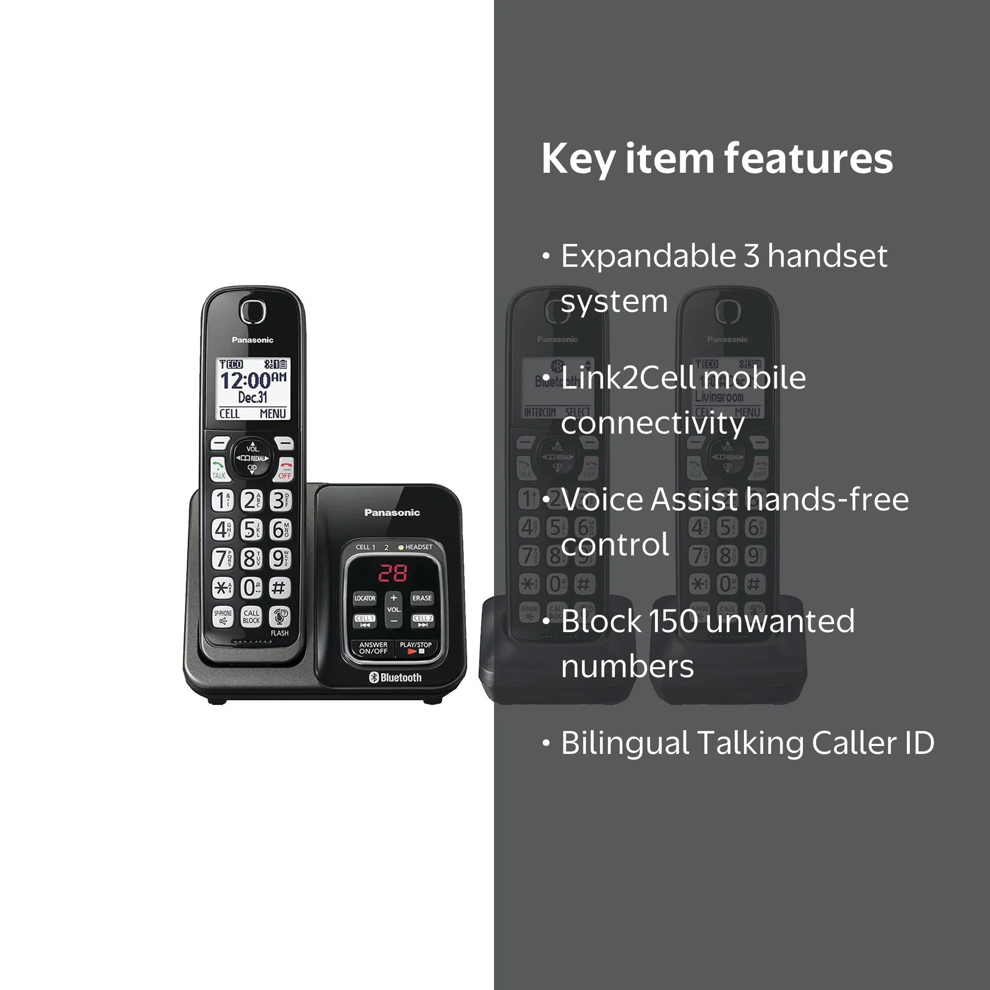 Panasonic KX-TGD563M Link2Cell Bluetooth Cordless Phone - 3
