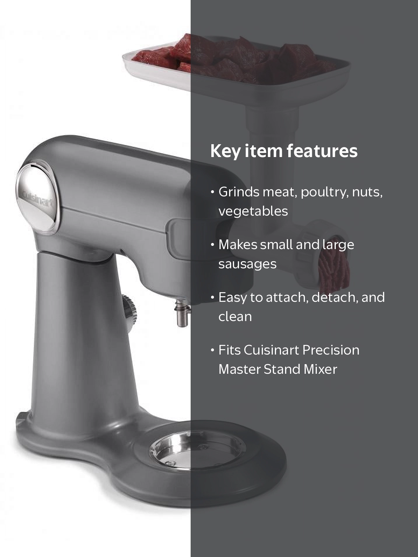 Cuisinart, Stand Mixer Attachments, Meat Grinder, Gray - Walmart.com