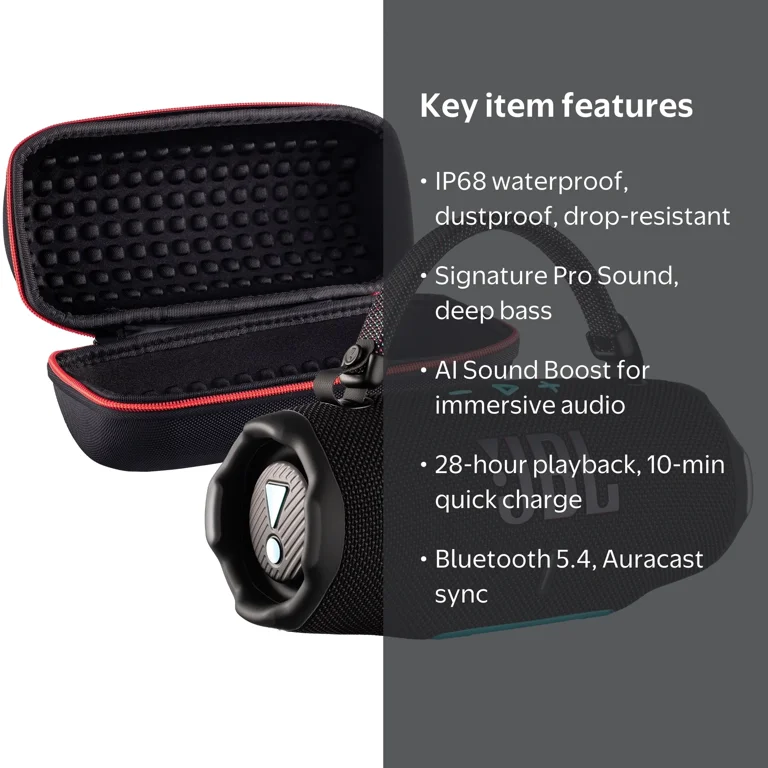JBL Charge 6 Portable Speaker (Funky), IP68 Waterproof with Travel