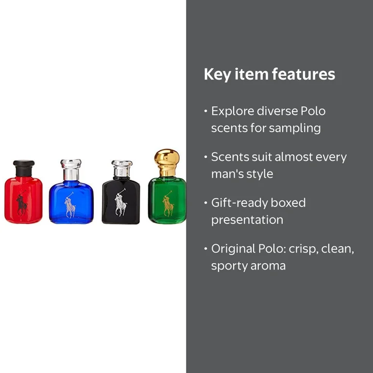 Ralph Lauren Polo Mini Cologne Variety Gift Set for Men, 4 Pieces