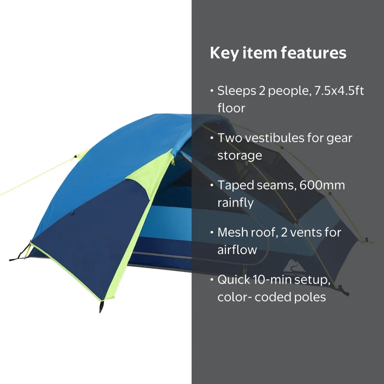 Ozark Trail 2-Person Backpacking Tent - Recycled Polyester