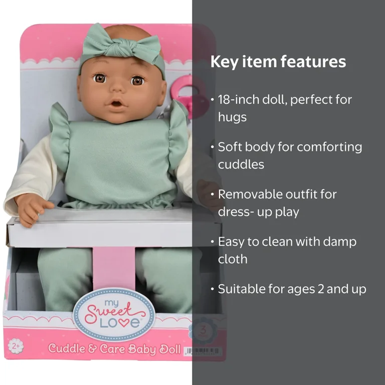 My Sweet Love 18-inch Nurturing Soft Baby Doll with Removable Mint