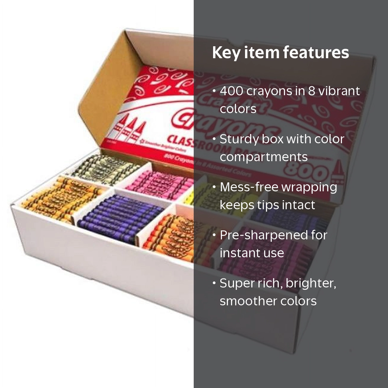 Cra-Z-Art, Crayon Classroom Pack, 400 Count, 8 Colors - Walmart.com
