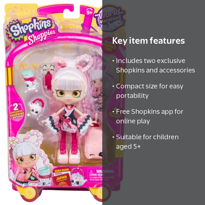 Shopkins Shoppies World Vacation Theme Dolls Asia, Sara Sushi