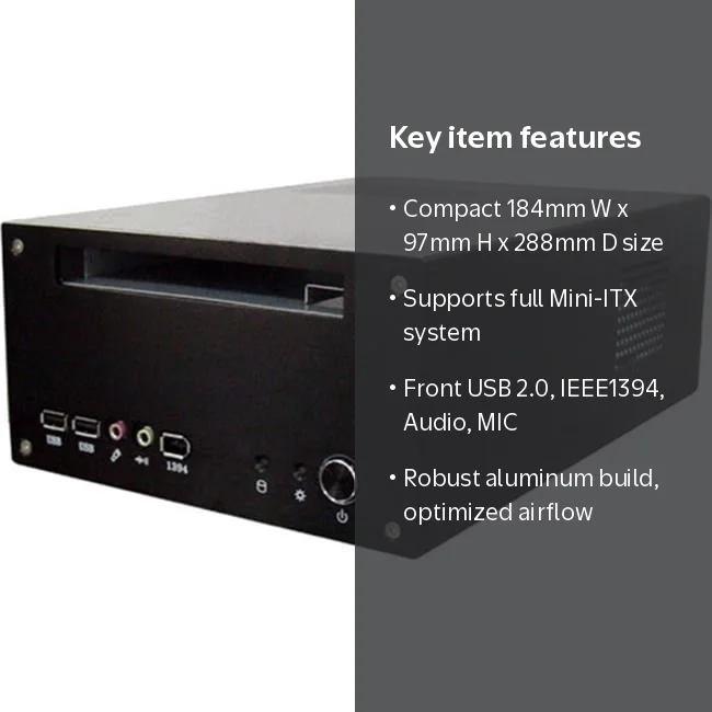 Aluminum Mini-ITX Media Center - HTPC Case - Black - Walmart.com