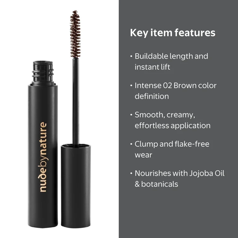 Nude by Nature Awaken Lengthening Mascara, 02 Brown - Walmart.com
