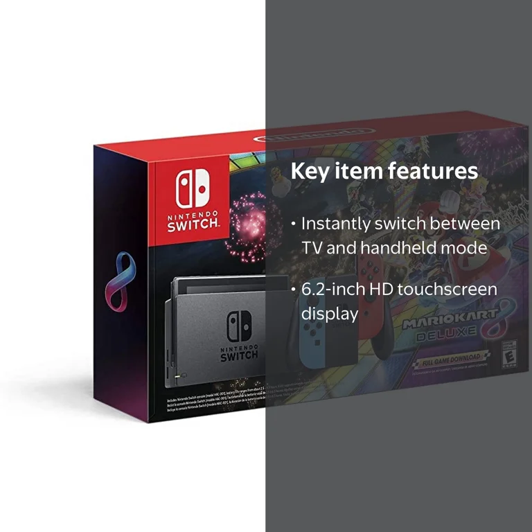 Nintendo Switch Neon Blue/Red Joy-Con HAC-001 Game Console w