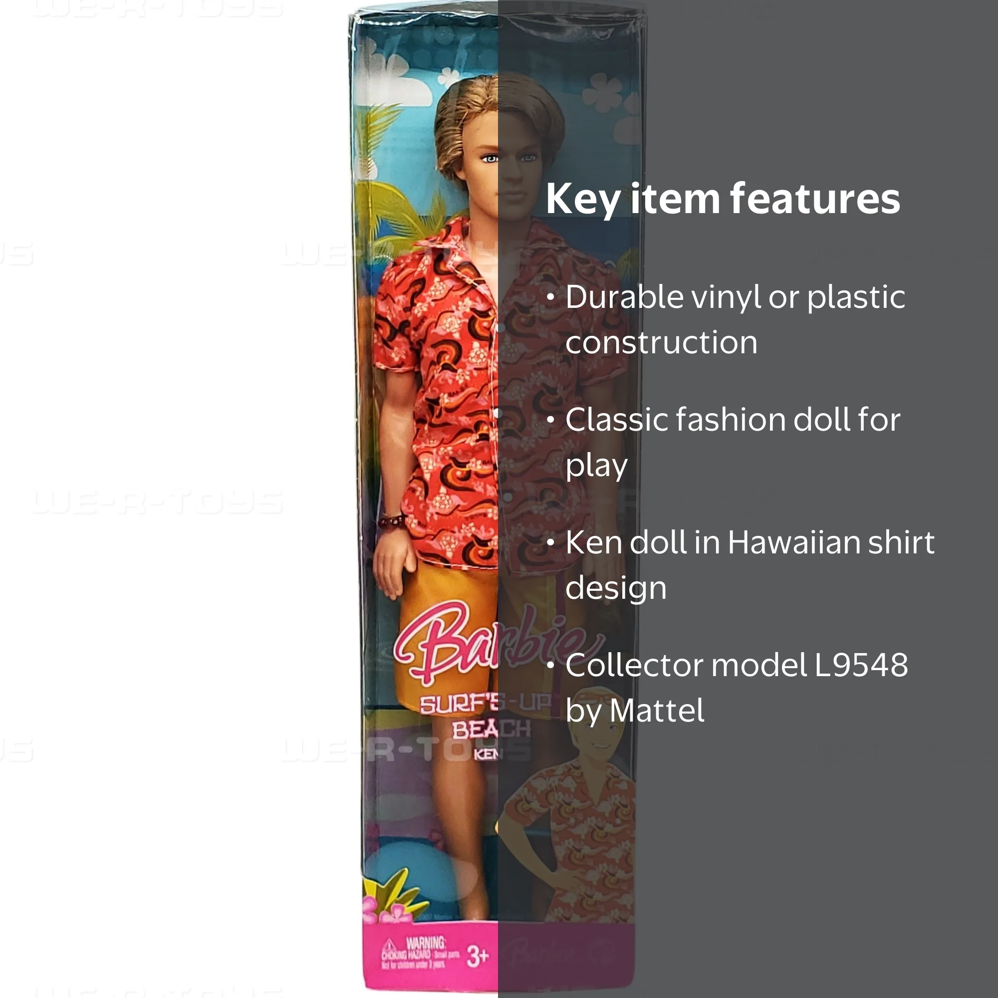 Barbie Surf's Up Beach Ken in Hawaiian Shirt Doll 2007 Mattel