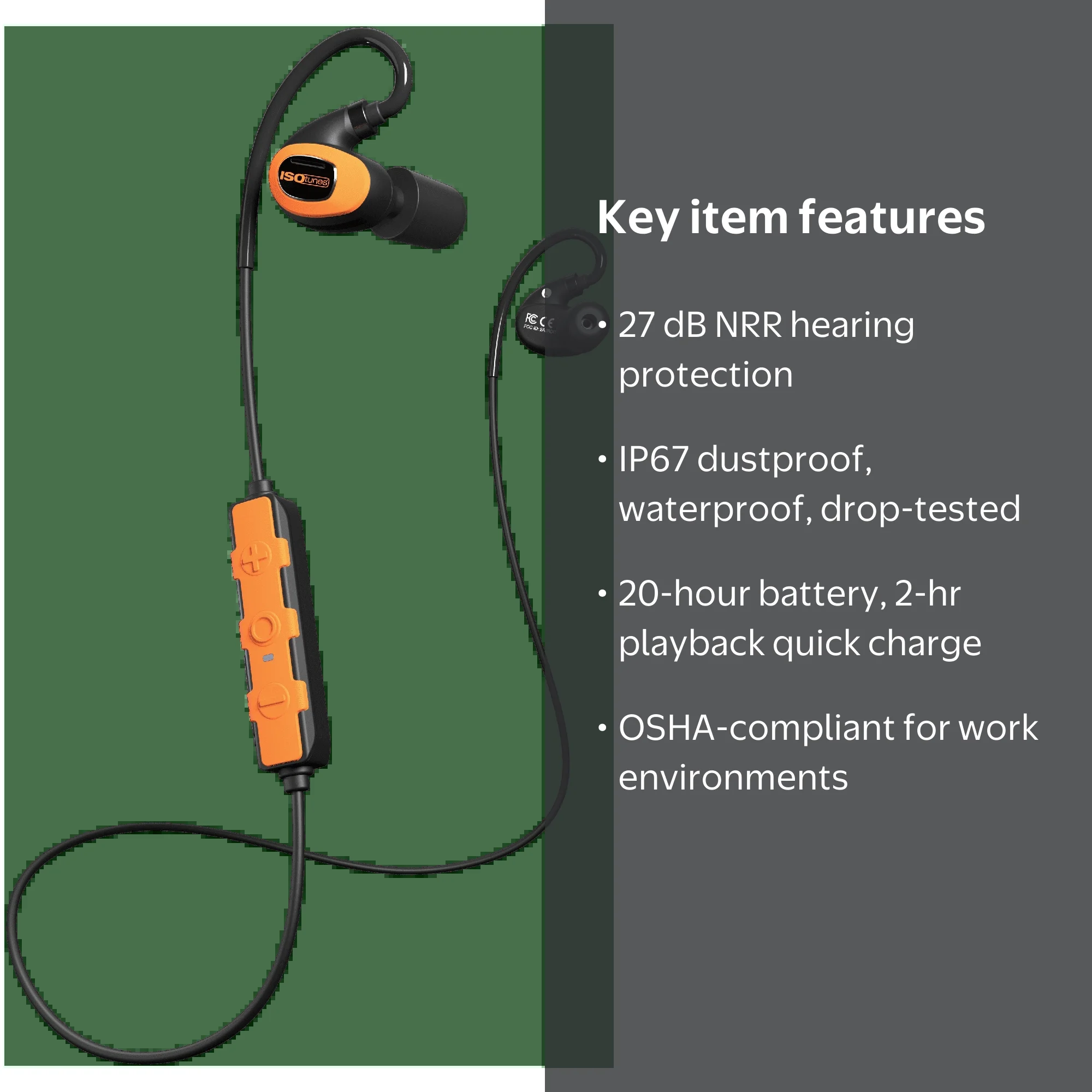 ISOtunes PRO 3.0 Bluetooth Hearing Protection Earbuds, 27 dB NRR