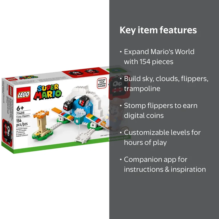 LEGO, Super Mario Fuzzy Flippers Expansion Set 71405, 154 Pieces