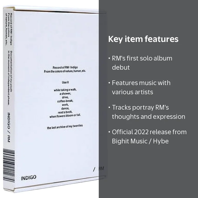 Bighit Music RM (BTS) Indigo Book Edition CD with Booklet & Poster