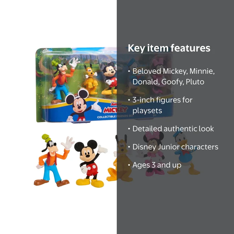 Mickey Mouse, Collectible Figure Set, 5 Pack, Ages 3 Up - Walmart.com