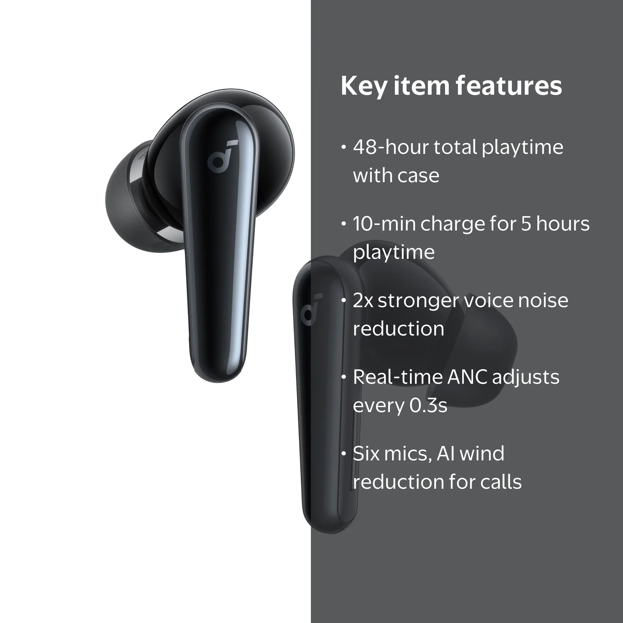 Soundcore Liberty 5 Noise-Cancelling Wireless Earbuds, Adaptive